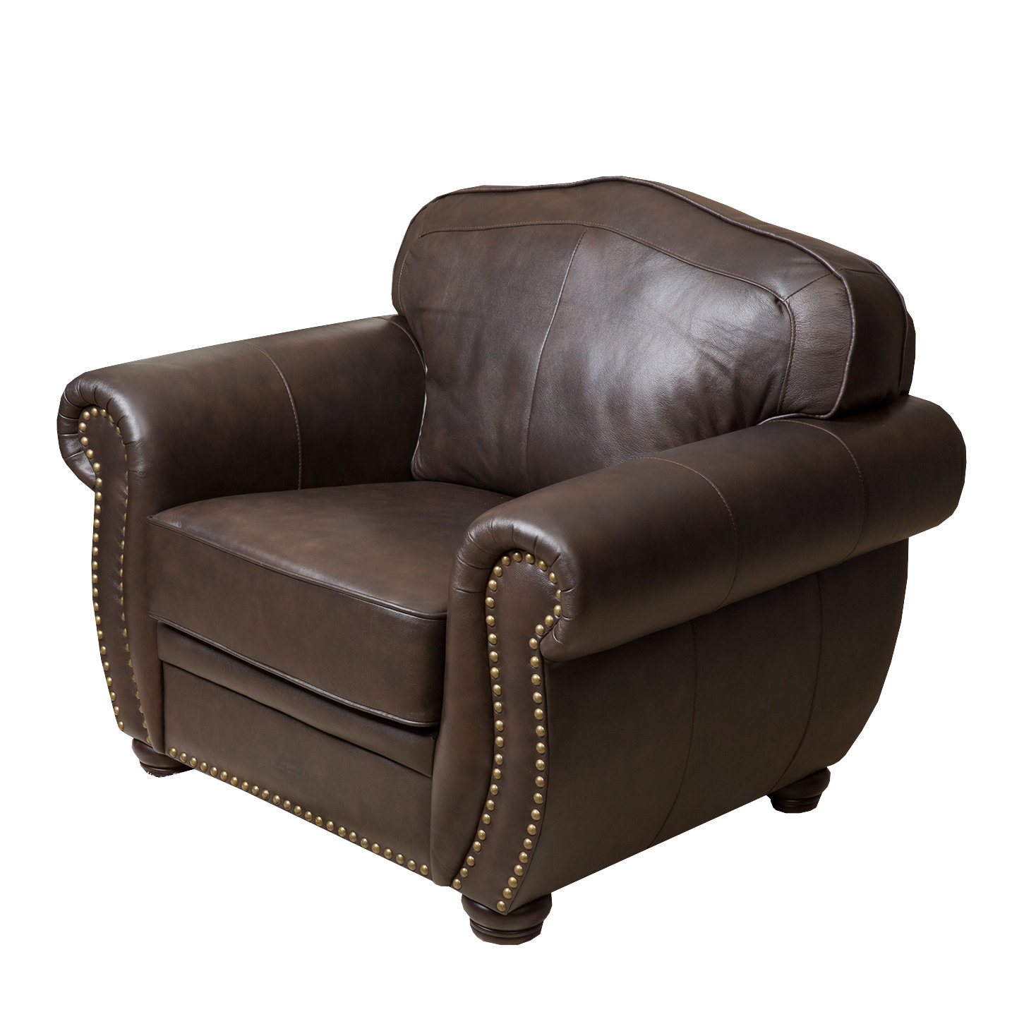 Kenton Leather Arm Chair and Ottoman Joss & Main
